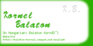 kornel balaton business card